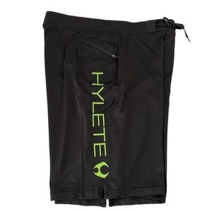 Hylete men’s Size Medium athletic shorts.
Color: black with green logo